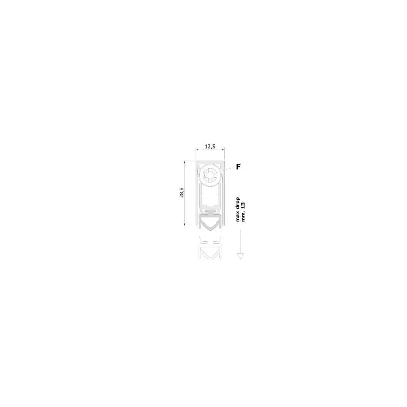 Comaglio PARASPIFFERI CON REGOLAZIONE AUTOMATICA AD INCASSO PER PORTE IN LEGNO E PORTE BLINDATE SERIE 420 LUNGHEZZA CM 83* - Art