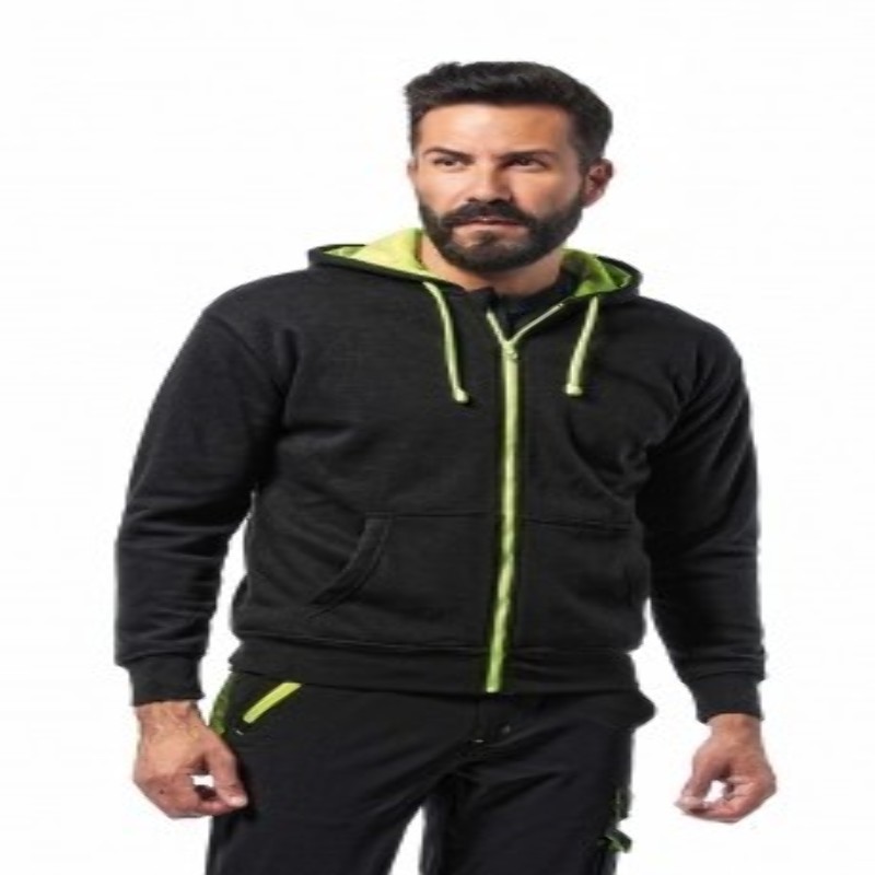 Logica Professional FELPA  DA LAVORO POLYCOTONE ZIP LUNGA NERA/GIALLA TAGLIA S - Art. FIJI/4-S