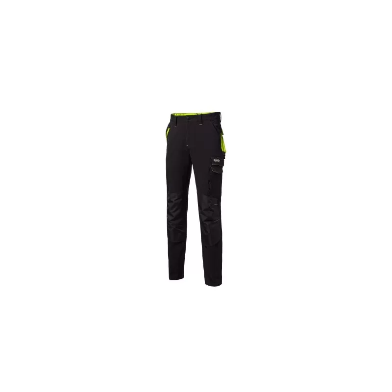 Logica Professional PANTALONE DA LAVORO TECNICO SUPER STRETCH NERO/GIALLO FLUO TAGLIA XXL - Art. CICLONE5-XXL