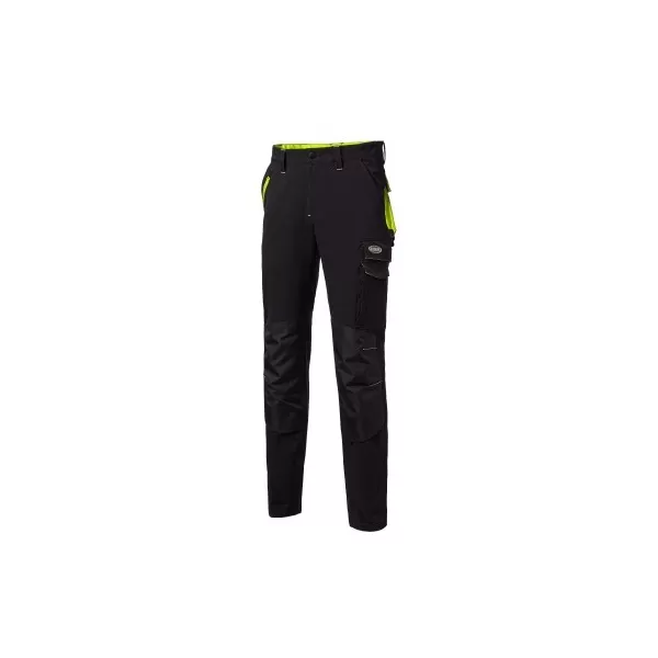 Logica Professional PANTALONE DA LAVORO TECNICO SUPER STRETCH NERO/GIALLO FLUO TAGLIA XXL - Art. CICLONE5-XXL