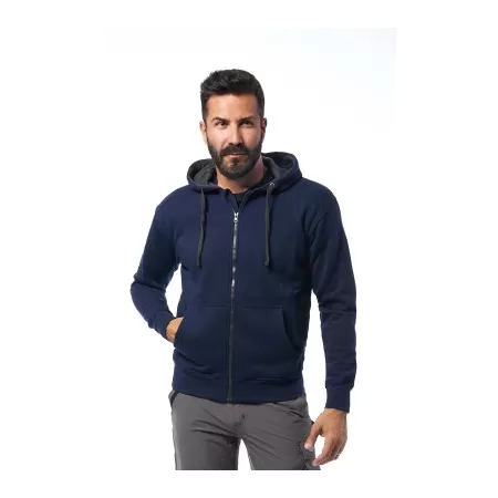 Logica Professional FELPA DA LAVORO POLYCOTONE ZIP LUNGA COLORE BLU CON INTERNO GRIGIO TAGLIA L - Art. FIJI/1-L