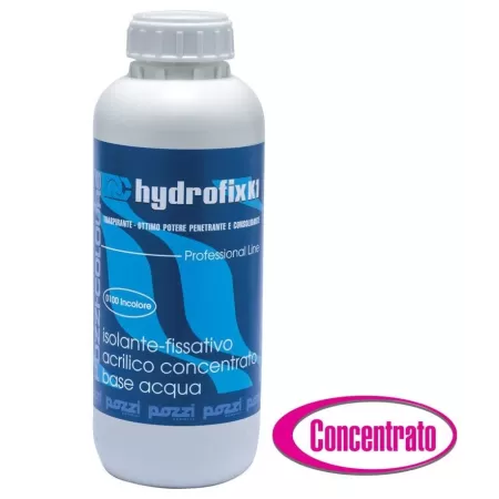 Pozzi Colours   HYDROFIX K1 ISOLANTE FISSATIVO INCOLORE ACRILICO ALL'ACQUA SUPER CONCENTRATO 1 L*# Art.12165.0100 LT1