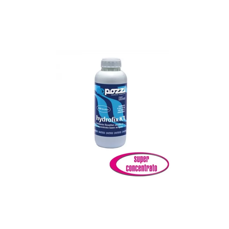Pozzi Colours   HYDROFIX K1 ISOLANTE FISSATIVO INCOLORE ACRILICO ALL'ACQUA SUPER CONCENTRATO 5 L* Art.12165.0100 LT5