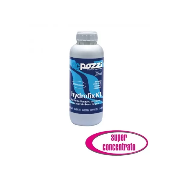 Pozzi Colours   HYDROFIX K1 ISOLANTE FISSATIVO INCOLORE ACRILICO ALL'ACQUA SUPER CONCENTRATO 5 L* Art.12165.0100 LT5
