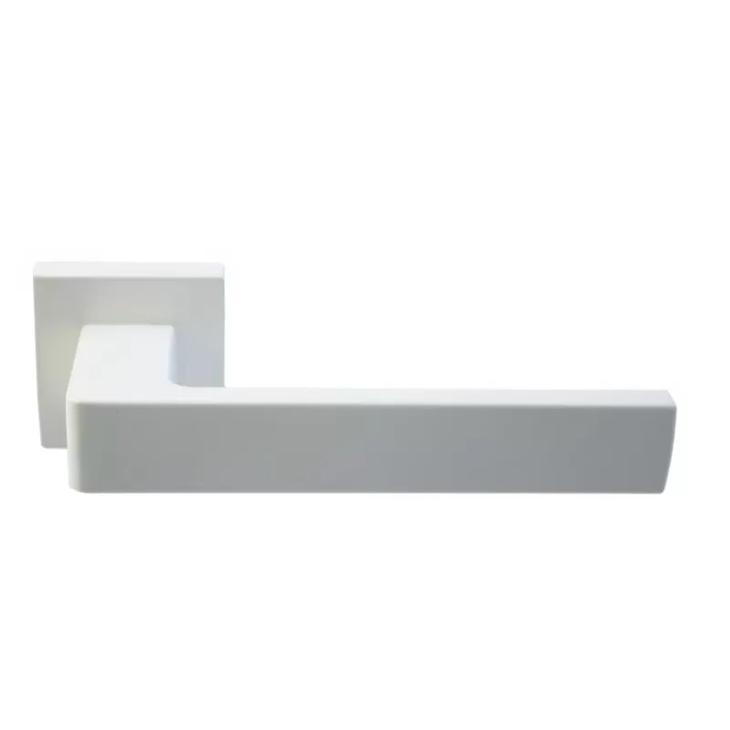 Comit MANIGLIA BIBLO ROSETTA QUADRA RO57 FORO CHIAVE RAL 9010 BIANCO OPACO - Art. BIBRO57P-ZRA9010O