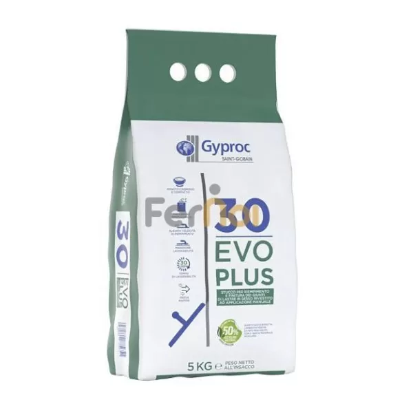 Gyproc STUCCO PER CARTONGESSO IN POLVERE GYPROC 30 EVOPLUS 5 KG - Art. 294724