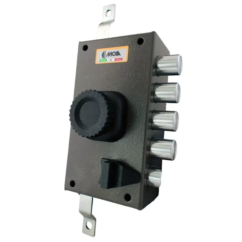 JM524
Serratura di sicurezza JM524 Moia ad applicare con chiave punzonata
Moia SERRATURA DI SICUREZZA AD APPLICARE TRIPLICE CO