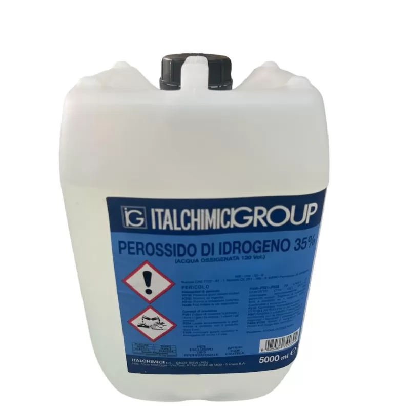 Italchimici Group ACQUA OSSIGENATA 130 VOL. 35% PEROSSIDO DI IDROGENO 35% - 5 L - Art. 70030