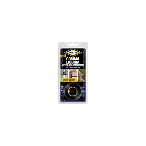 BOSTIK GOMMA LIQUIDA NASTRO AUTOAGGLOMERANTE MM 25 X 3 M NERO - Art. 12807