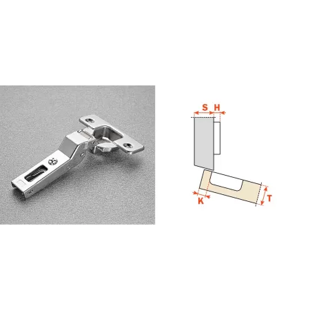 Salice CERNIERA PER ANTE LEGNO SERIE 200 FORO 35 MM APERTURA 94° APPLICAZIONE ANGOLARE POSITIVA COLLO 15° CHIUSURA AUTOMATICA - 