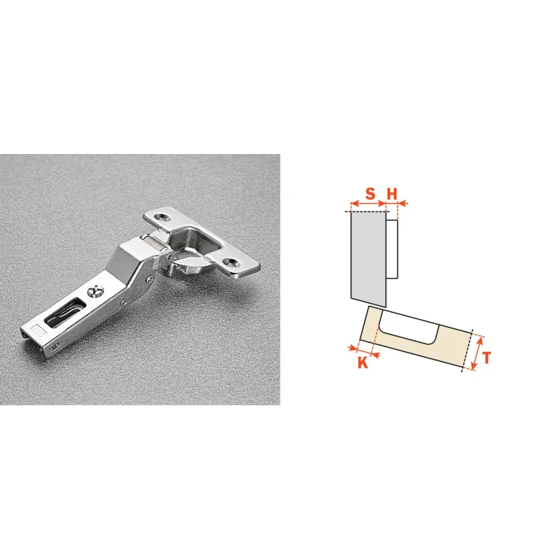 Salice CERNIERA PER ANTE LEGNO SERIE 200 FORO 35 MM APERTURA 94° APPLICAZIONE ANGOLARE POSITIVA COLLO 15° CHIUSURA AUTOMATICA - 