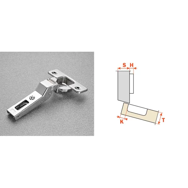 Salice CERNIERA PER ANTE LEGNO SERIE 200 FORO 35 MM APERTURA 94° APPLICAZIONE ANGOLARE POSITIVA COLLO 15° CHIUSURA AUTOMATICA - 