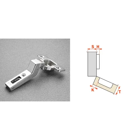 Salice CERNIERA PER ANTE LEGNO DI FORTE SPESSORE SERIE 200 FORO 35 MM APERTURA 94° APPLICAZIONE ANGOLARE POSITIVA COLLO 24° CHIU