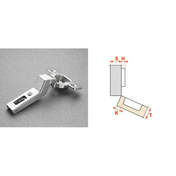 Salice CERNIERA PER ANTE LEGNO DI FORTE SPESSORE SERIE 200 FORO 35 MM APERTURA 94° APPLICAZIONE ANGOLARE POSITIVA COLLO 24° CHIU