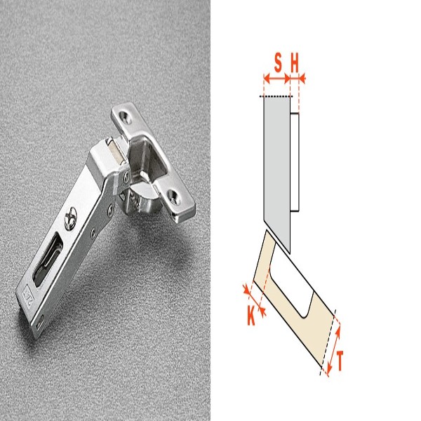 Salice CERNIERA PER ANTE LEGNO DI FORTE SPESSORE SERIE 200 FORO 35 MM APERTURA 94° APPLICAZIONE ANGOLARE POSITIVA COLLO 30° CHIU