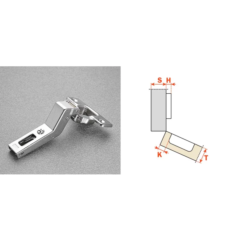 Salice CERNIERA PER ANTE LEGNO DI FORTE SPESSORE SERIE 200 FORO 35 APERTURA 94° APPLICAZIONE ANGOLARE POSITIVA COLLO 30° CHIUSUR