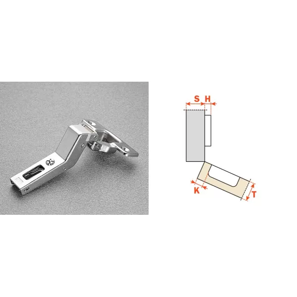 Salice CERNIERA PER ANTE LEGNO DI FORTE SPESSORE SERIE 200 FORO 35 APERTURA 94° APPLICAZIONE ANGOLARE POSITIVA COLLO 30° CHIUSUR