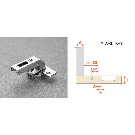 C2ABN99 Salice SALICE CERNIERA CONTROCOLLO RIDOTTO SERIE 200 CON SCODELLINO DIAMETRO 35 APERTURA  94° CHIUSURA AMMORTIZZATA 