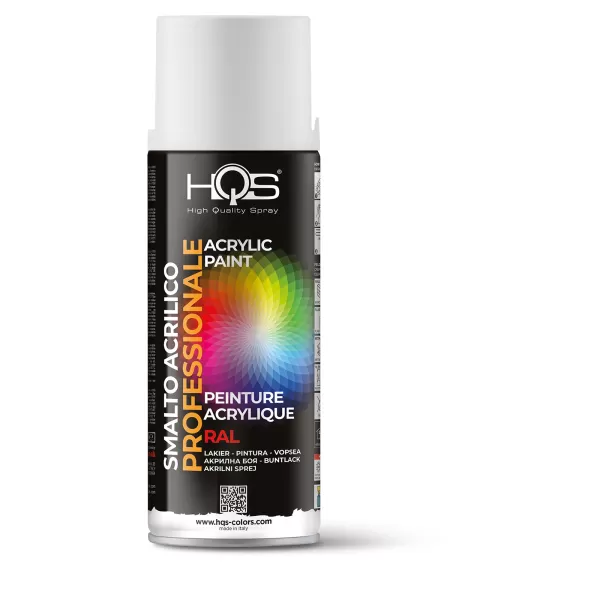 Hqs BOMBOLETTA VERNICE SPRAY ACRILICA RAL 9010 BIANCO OPACO 400 ML - Art. 400HQS9010M