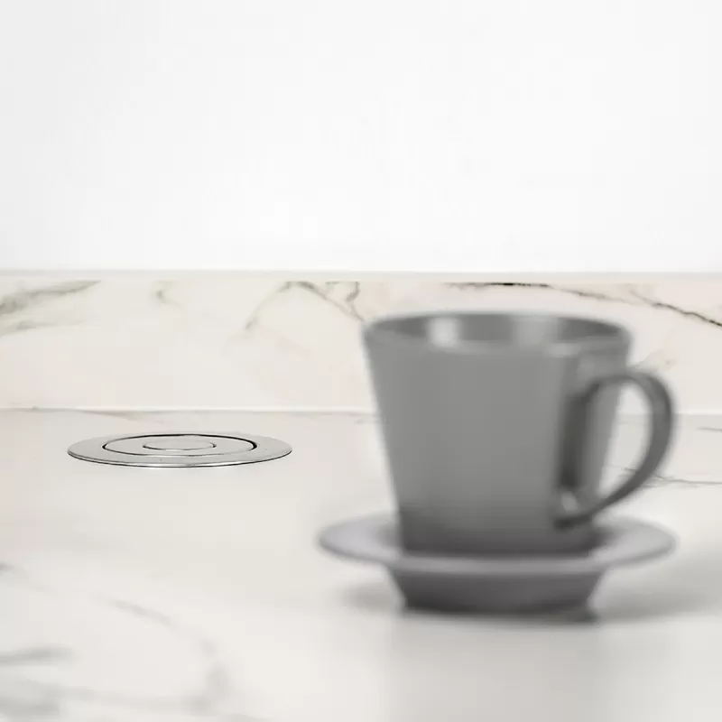 Emuca MULTICONNETTORE MULTIPRESA TORRETTA DI PRESE ESTRAIBILE AD INCASSO VERTIKAL UE+USB ALLUMINIO - Art. 5009925