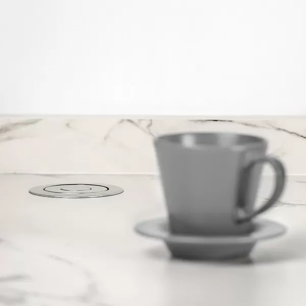 Emuca MULTICONNETTORE MULTIPRESA TORRETTA DI PRESE ESTRAIBILE AD INCASSO VERTIKAL UE+USB ALLUMINIO - Art. 5009925