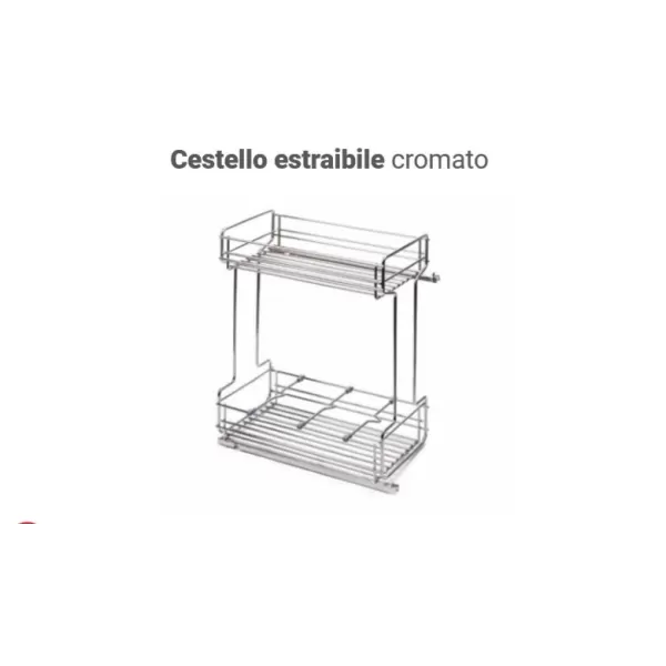 T76 CESTELLO ESTRAIBILE AMMORTIZZATO CROMATO PER MOBILE DA 40 CON GUIDE SOFT SALICE Art.326CR3245