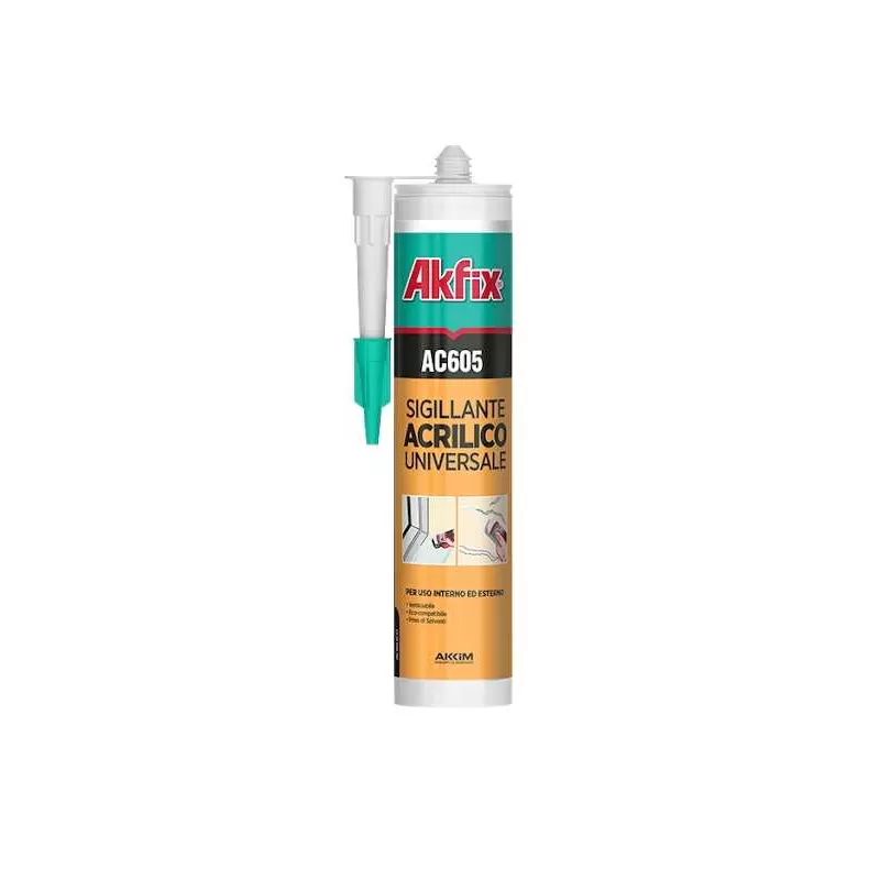  SILICONE ACRILICO AKFIX AC605 VERNICIABILE BIANCO 310 ML Art.AA002PZ
