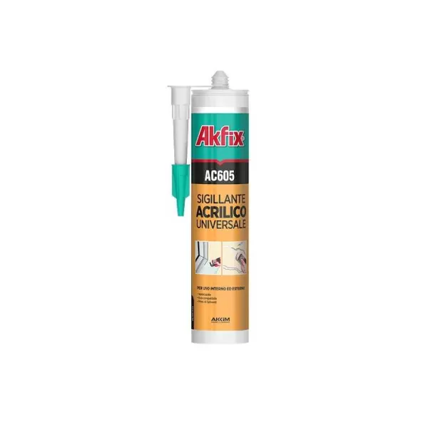  SILICONE ACRILICO AKFIX AC605 VERNICIABILE BIANCO 310 ML PZ 24 Art.AA002