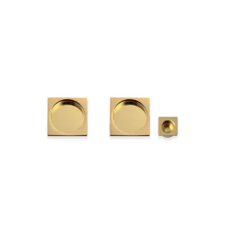 Comit KIT PORTE SCORREVOLI NICCHIA QUADRATA CIECA 55X55 FORO 48 MM OTTONE LUCIDO - Art. K302CT03-1C