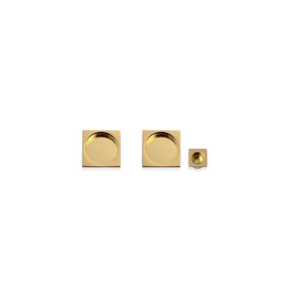 Comit KIT PORTE SCORREVOLI NICCHIA QUADRATA CIECA 55X55 FORO 48 MM OTTONE LUCIDO - Art. K302CT03-1C