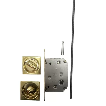 Comit KIT PER PORTE A LIBRO NICCHIE QUADRE 53X53 MM ANELLO+ANELLO IN FOLLE CON ASTA E SERRATURA OTTONE LUCIDO