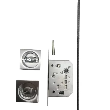 Comit KIT PER PORTE A LIBRO NICCHIE QUADRE 53X53 MM ANELLO + ANELLO IN FOLLE CON ASTA E SERRATURA CROMO SATINATO