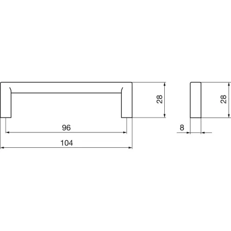  MANIGLIA PER MOBILI  MACHA INTERASSE 96 MM, LARGHEZZA. 104 MM, ZAMA OTTONATO LUCIDO Art.103302249 2