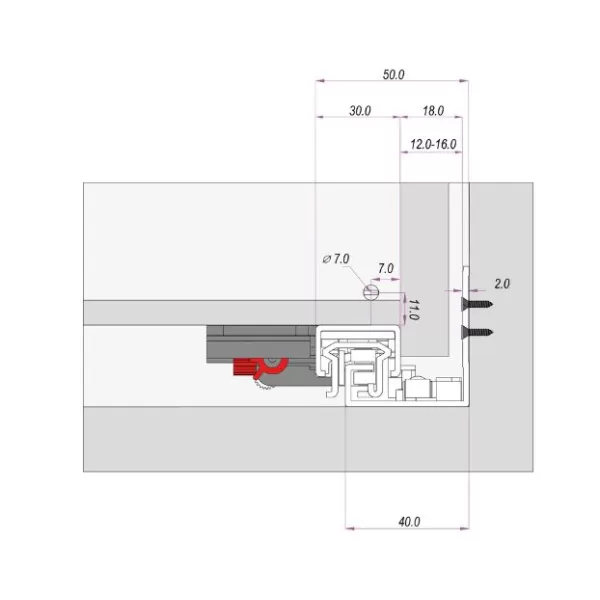 Ram Industrie GUIDA A SCOMPARSA SOFT CLOSING 3D 300 MM PORTATA 35 KG Art.Q50300