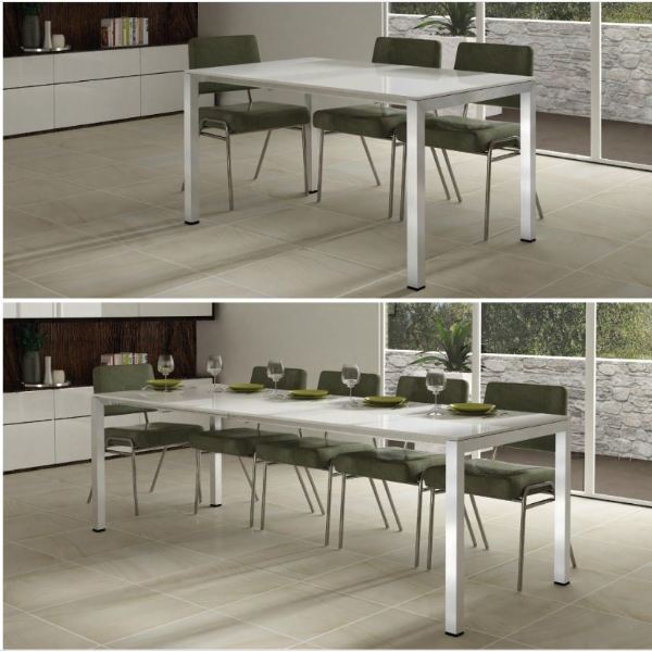 TG50900A STRUTTURA PER TAVOLI 90X140 CM ALLUNGABILE 240 CM trie COLORE ALLUMINIO