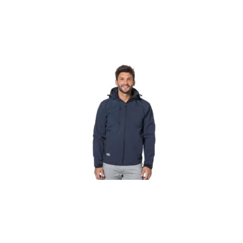 Logica Professional GIUBBINO DA LAVORO IMPERMEABILE SOFT-SHELL CON CAPPUCCIO STACCABILE BLU TAGLIA XL - Art. SLALOMCAP3-XL
