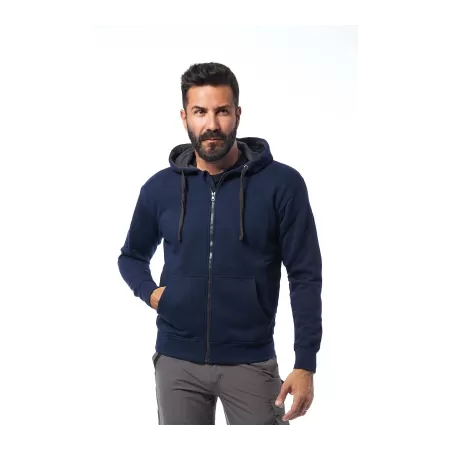 Logica Professional FELPA DA LAVORO POLYCOTONE ZIP LUNGA COLORE BLU CON INTERNO GRIGIO TAGLIA XL - Art. FIJI/1-XL