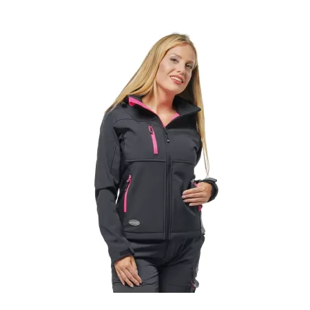 Logica Professional GIUBBINO DONNA SOFT SHELL GRIGIO FUCSIA TAGLIA S - Art. CALIPSO-S