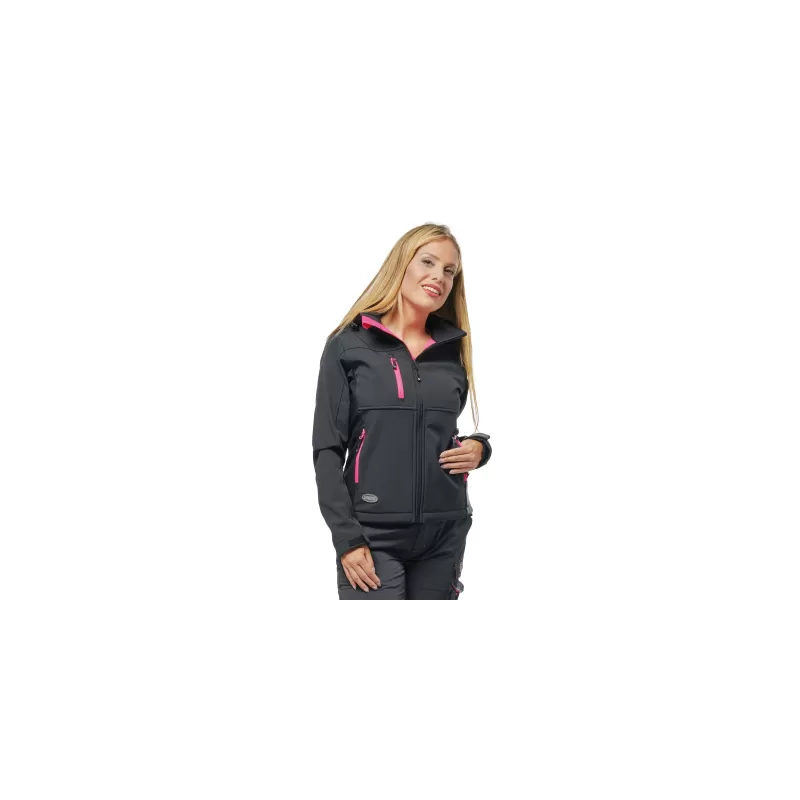 Logica Professional GIUBBINO DONNA SOFT SHELL GRIGIO FUCSIA TAGLIA S - Art. CALIPSO-S