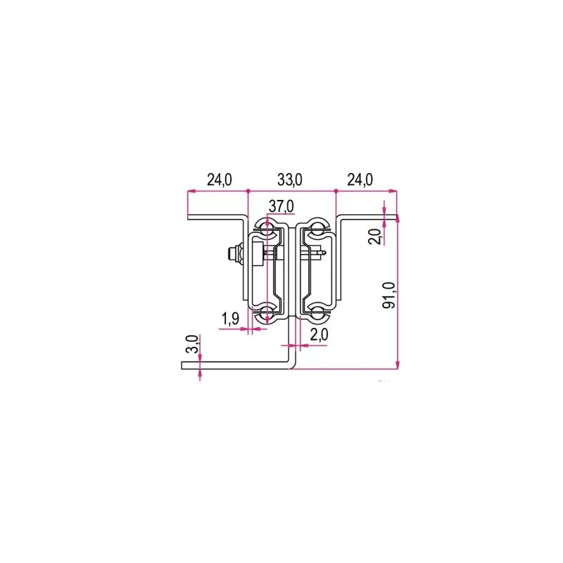 Ram Industrie GUIDE PER TAVOLI MOVIMENTO SINCRONIZZATO 1860 MM ESTENSIBILI 3700 MM PORTATA 80 KG - Art. F981860