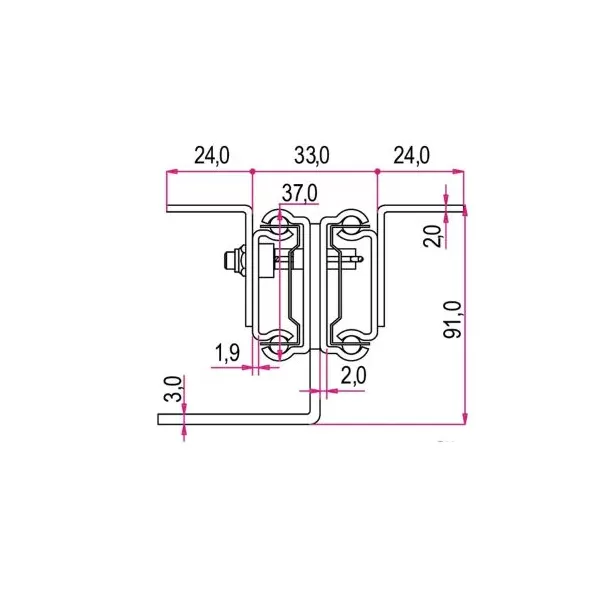 Ram Industrie GUIDE PER TAVOLI MOVIMENTO SINCRONIZZATO 1860 MM ESTENSIBILI 3700 MM PORTATA 80 KG - Art. F981860