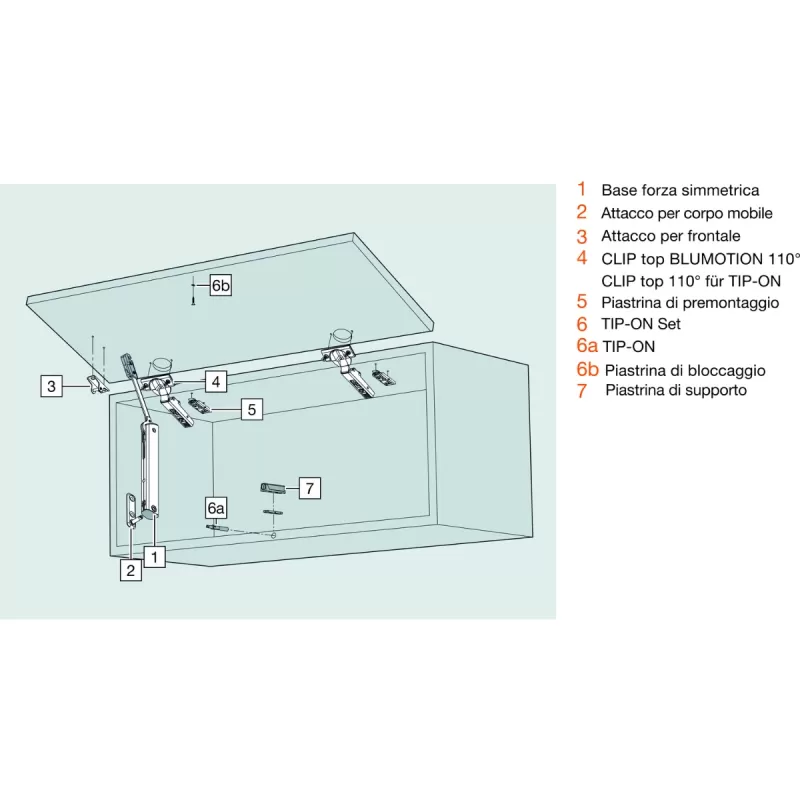 Blum AVENTOS BRACCETTO HK-XS BASE FORZA 800 - 1800 Art.B-20K1501