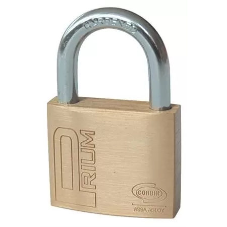 LUCCHETTO PRIUM CORBIN IN OTTONE AD ARCO CROMATO 2 CHIAVI 20 MM 