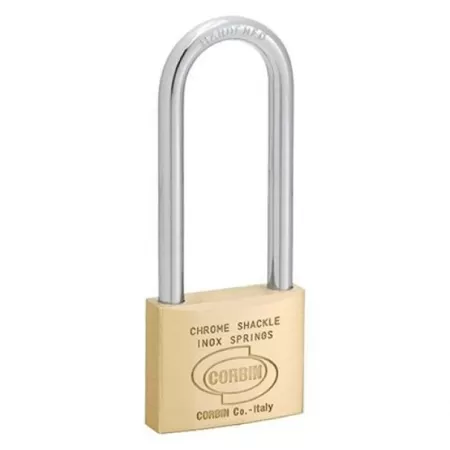  LUCCHETTO AD ARCO EXTRALUNGO CORBIN OTTONE ARCO CROMATO 2 CHIAVI 50X127 MM Art.8237250