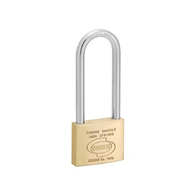  LUCCHETTO AD ARCO EXTRALUNGO CORBIN OTTONE ARCO CROMATO 2 CHIAVI 50X127 MM Art.8237250