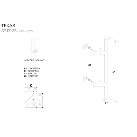 maniglione per portone acciaio inox texas inclinato fimet umipas 2