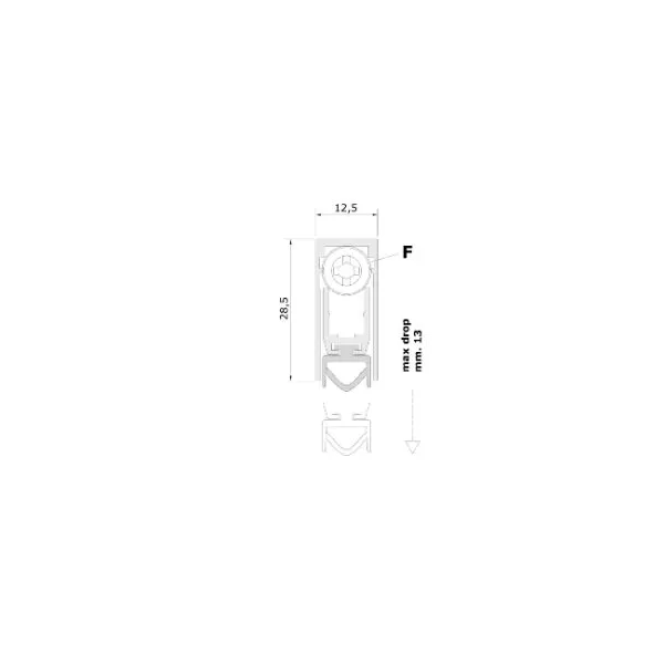 Comaglio PARASPIFFERI CON REGOLAZIONE AUTOMATICA AD INCASSO PER PORTE IN LEGNO E PORTE BLINDATE SERIE 420 LUNGHEZZA CM 123* - Ar
