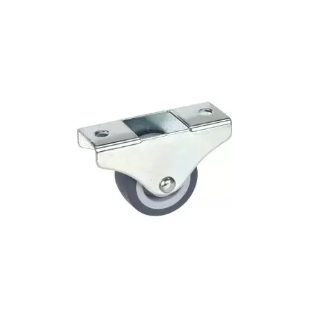 RUOTA FISSA PER MOBILI CON RUOTA MORBIDA 38X18 MM CUSCINETTO A STRISCIAMENTO PIASTRA 68X26 MM PORTATA 45 KG