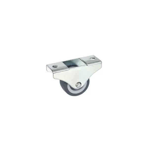 RUOTA FISSA PER MOBILI CON RUOTA MORBIDA 38X18 MM CUSCINETTO A STRISCIAMENTO PIASTRA 68X26 MM PORTATA 45 KG