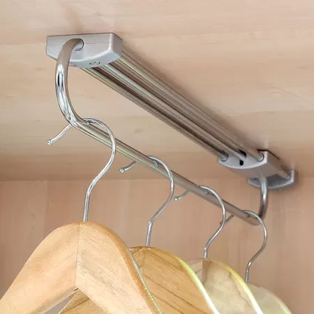 APPENDIABITI ESTRAIBILE PER ARMADIO IN ACCIAIO E PLASTICA CROMO LARGHEZZA 300 MM
 2